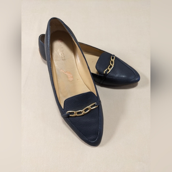Talbots Shoes - Talbots Iconic Francesca Driving Leather Moccasins with Gold Chainlink-9M